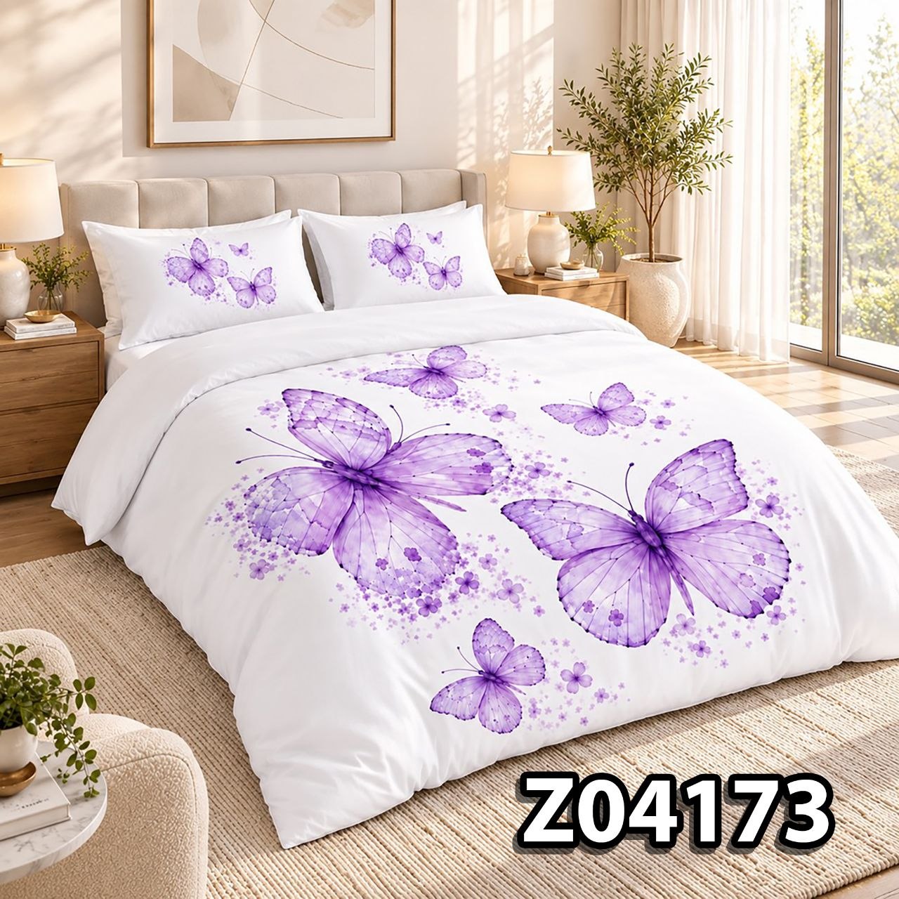 Z04173-پروانه-یاسی-01 سرویس لحاف روتختی مدل پروانه یاسی